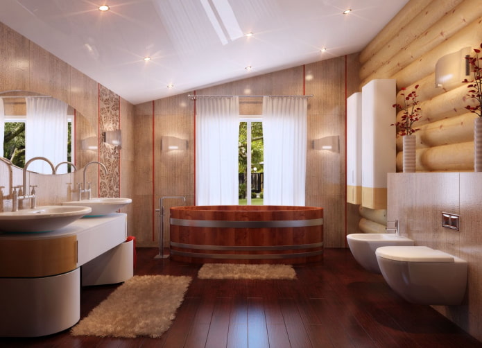 soffitto teso bianco lucido in bagno