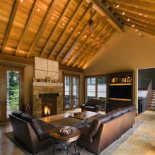 Rifinitura del soffitto di una casa in legno-1