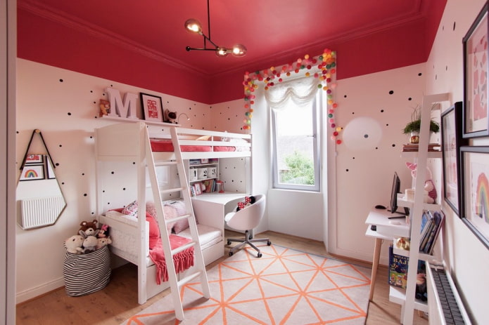 soffitto dipinto in una cameretta per bambini