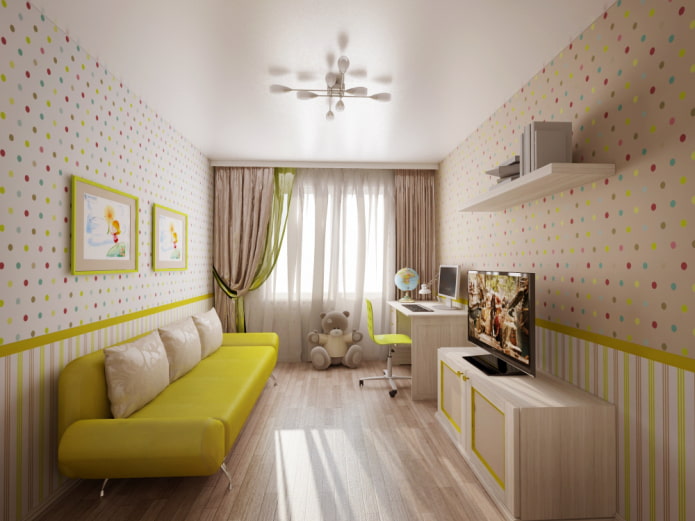 soffitto teso satinato nella cameretta dei bambini