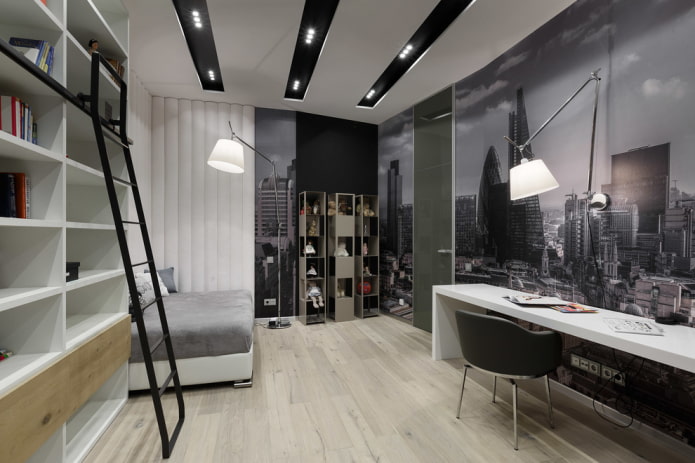 struttura del soffitto in una cameretta per bambini in stile moderno