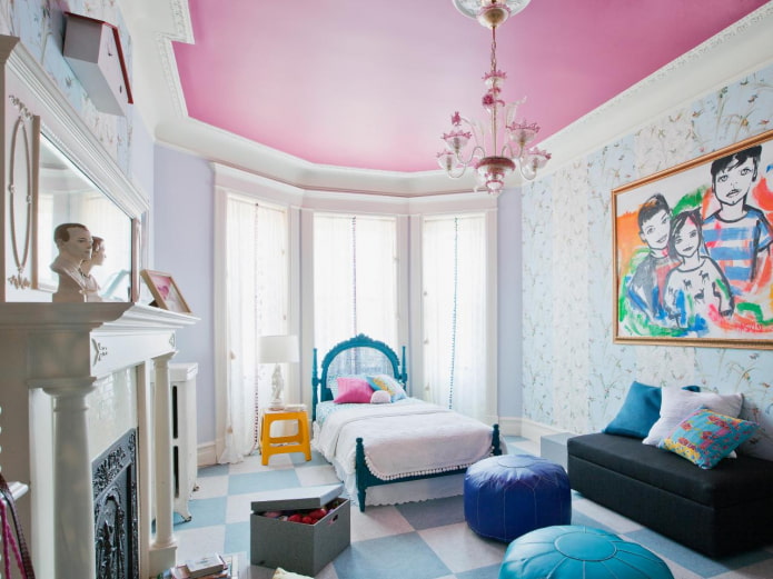 lampadario sul soffitto nella cameretta dei bambini