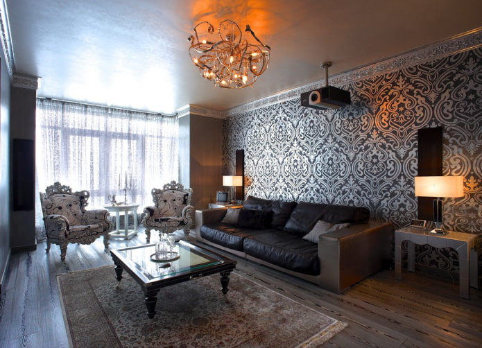 Stucco per soffitto veneziano nel soggiorno