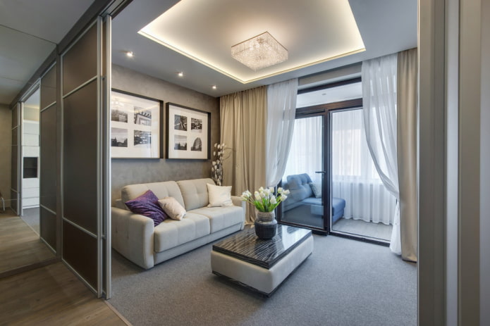 struttura del soffitto con retroilluminazione nella sala