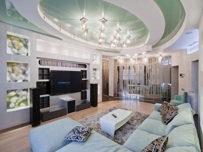 struttura del soffitto verde chiaro nell'ingresso