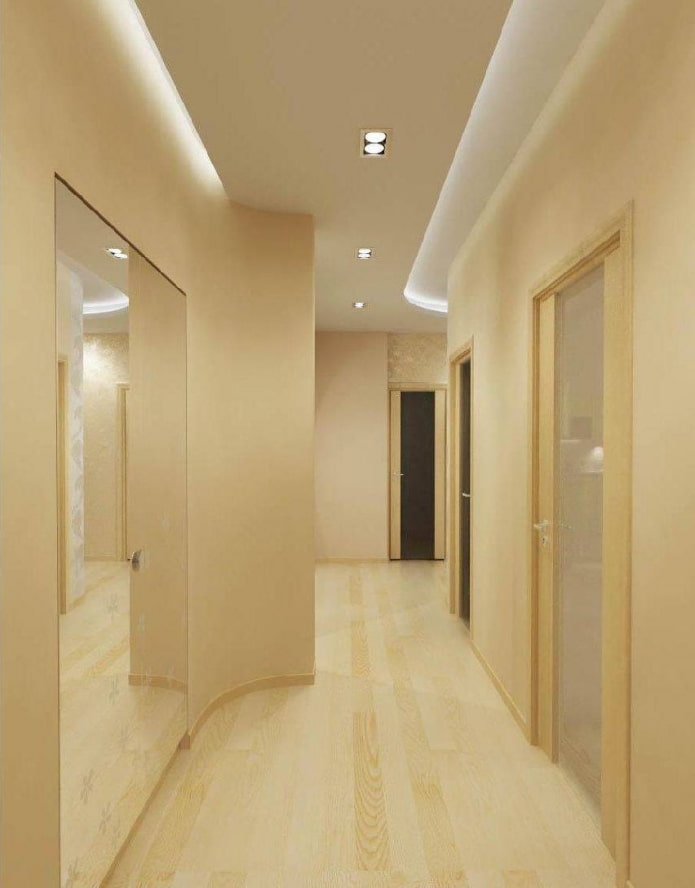 struttura del soffitto a due livelli nel corridoio