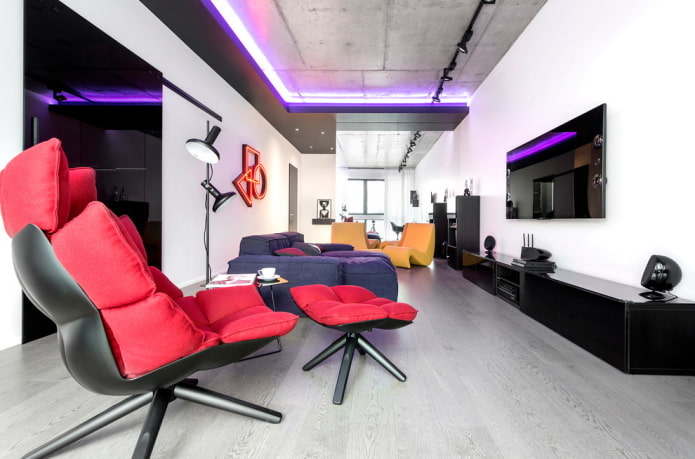 soffitto con retroilluminazione al neon