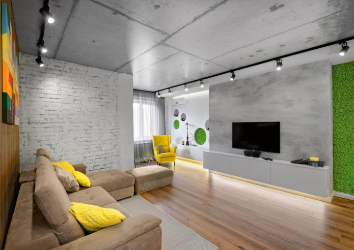 soggiorno in stile loft