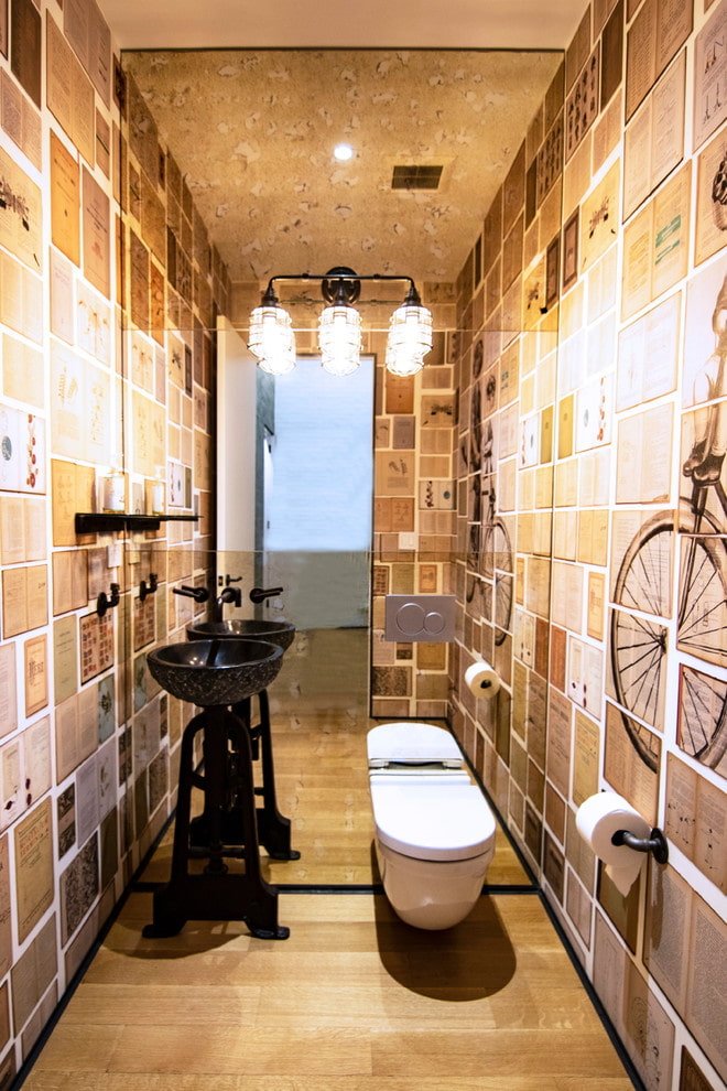 decorazione del bagno in stile loft