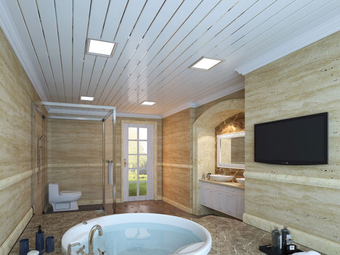 pannelli metallici per il soffitto del bagno