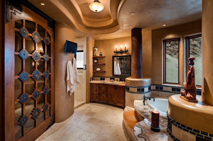 intonaco decorativo del soffitto del bagno