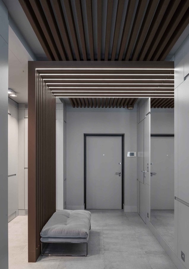combinazione di colori del corridoio in stile high-tech
