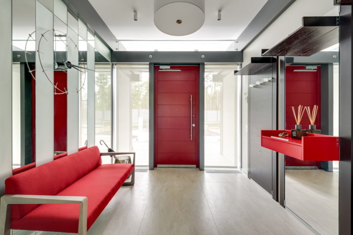 combinazione di colori del corridoio in stile high-tech