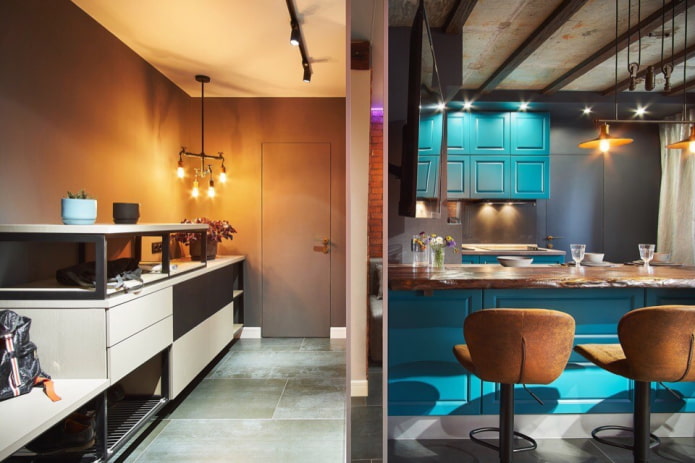 piccolo corridoio in stile loft