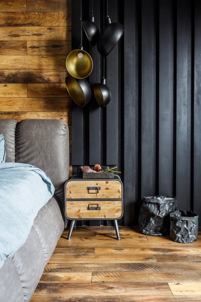 comodino stile loft