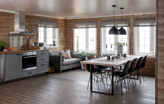 cucina-sala da pranzo hygge