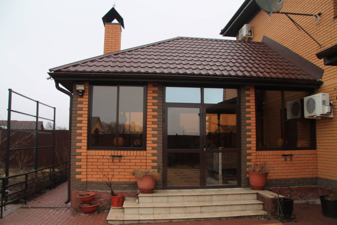 veranda in mattoni per la casa