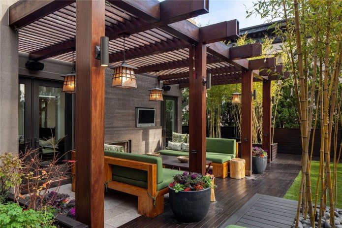 veranda in stile orientale