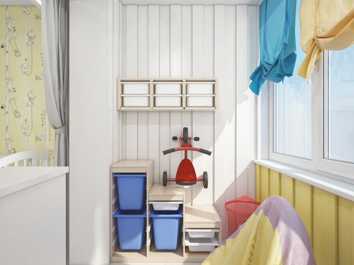Cameretta per bambini abbinata a loggia
