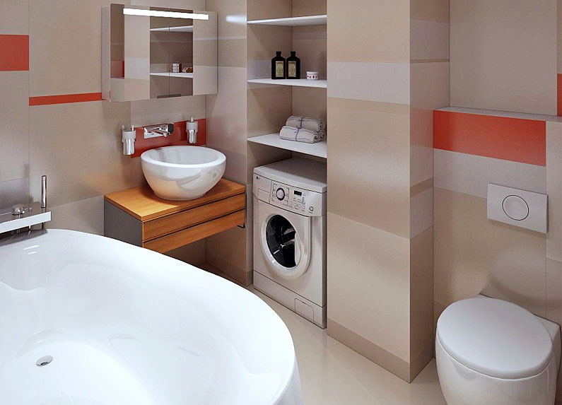 bagno con lavatrice