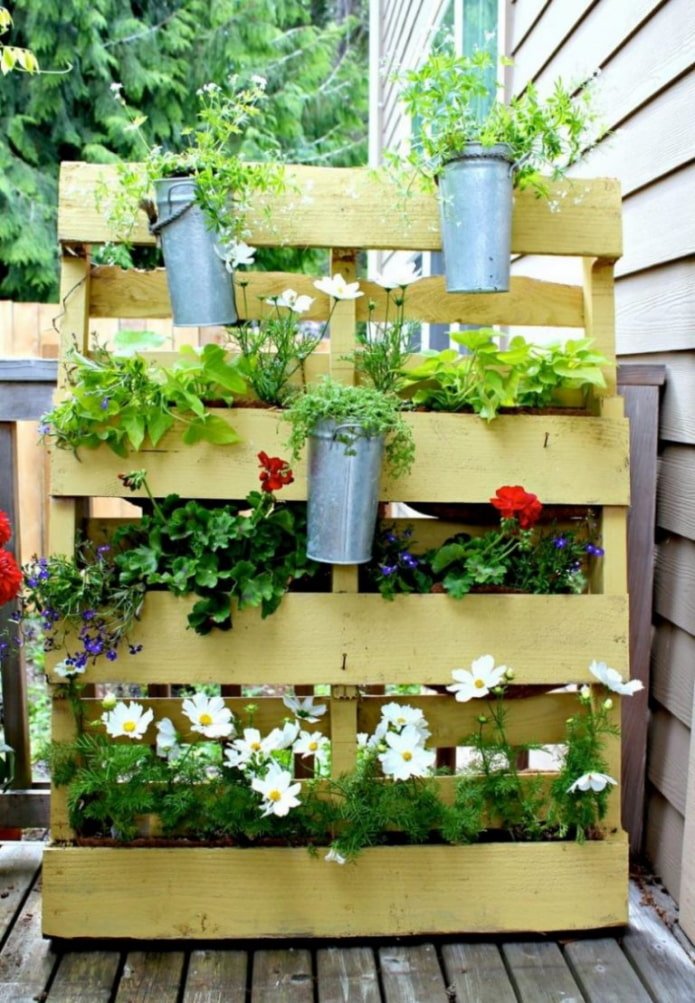 Fiori su un pallet