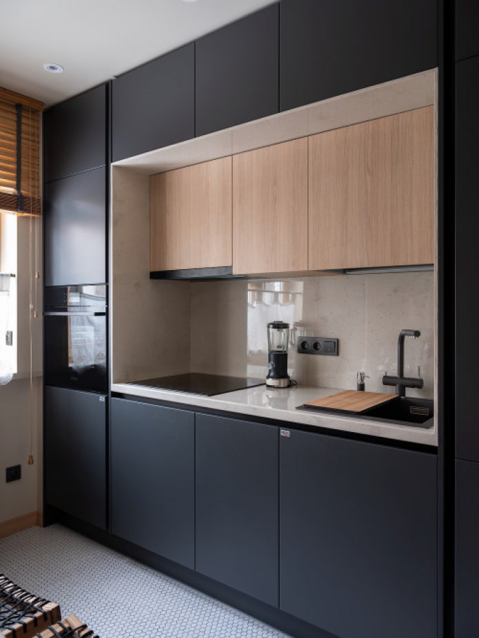 cucina dritta nera