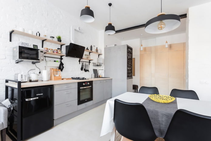 cucina dritta senza pensili