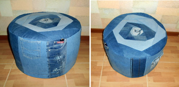 pouf da vecchi jeans