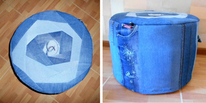 pouf in jeans