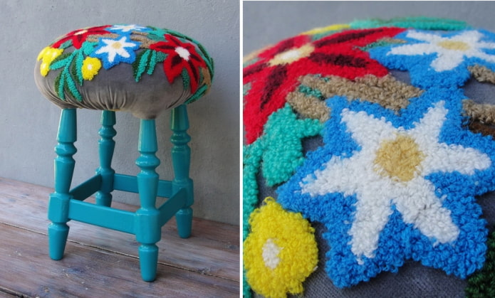 Pouf da uno sgabello