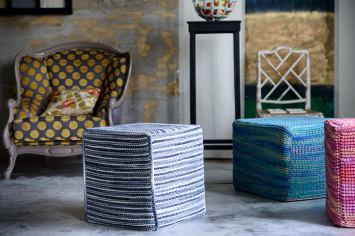 pouf senza cornice per interni