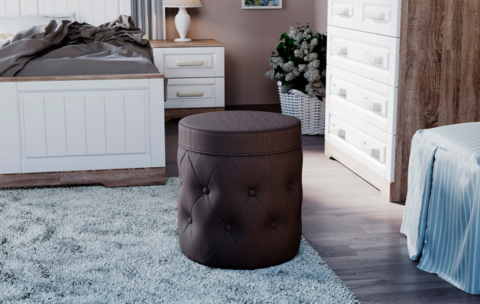 pouf con struttura in interno