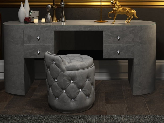 pouf con strass all'interno