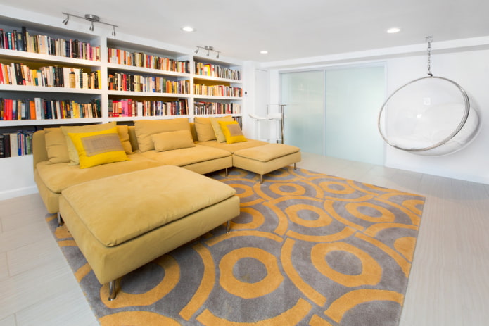 pouf nell'arredamento in stile moderno