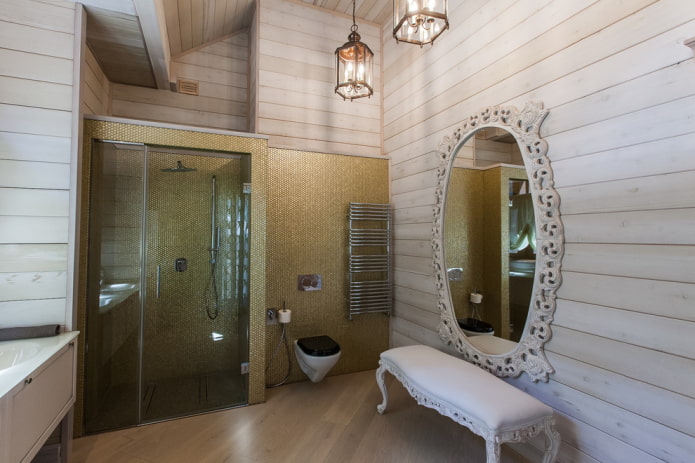 pouf nell'arredamento del bagno
