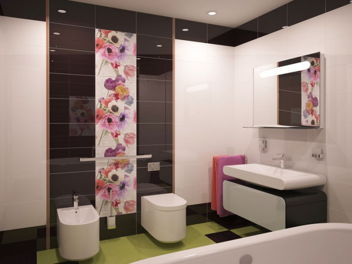 disposizione delle piastrelle nell'interno del bagno
