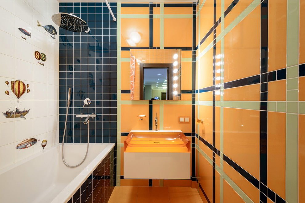 Disposizione delle piastrelle nel bagno