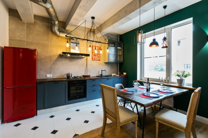 frigorifero rosso all'interno