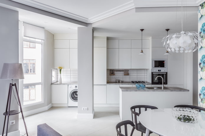 cucina con colonna