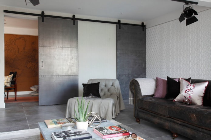 pannelli scorrevoli in stile loft