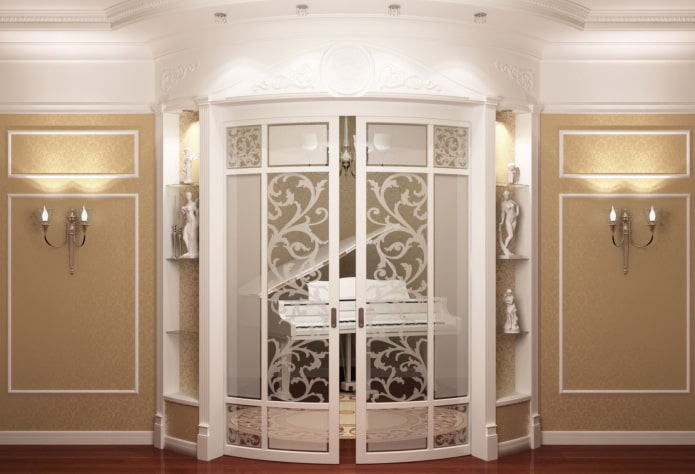 porte scorrevoli semicircolari all'interno