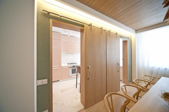 porte scorrevoli in legno all'interno