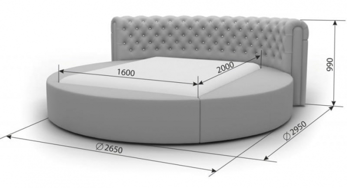 dimensioni di un letto rotondo