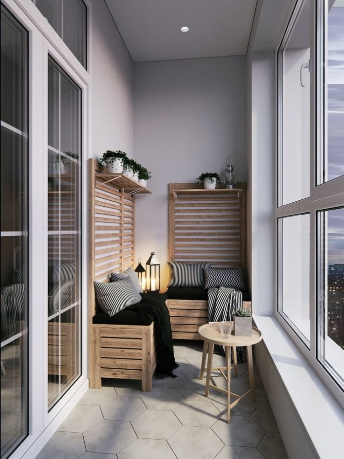 balcone in stile scandinavo