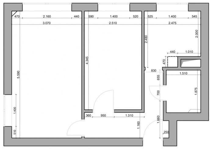 Schema di disposizione di Khrushchevka