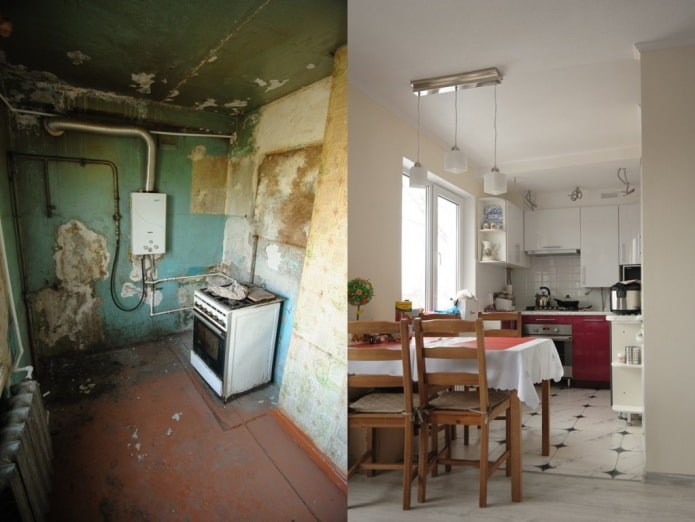 Foto prima e dopo la ristrutturazione