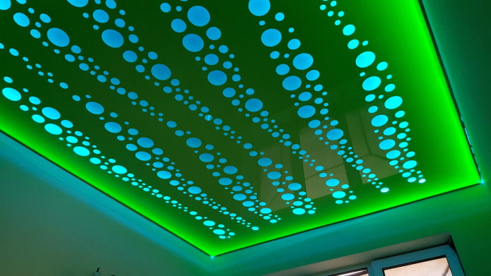 tela perforata con illuminazione da ritagli