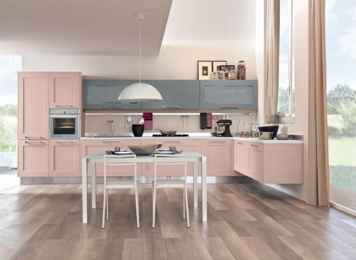 decorazione cucina nei toni del rosa