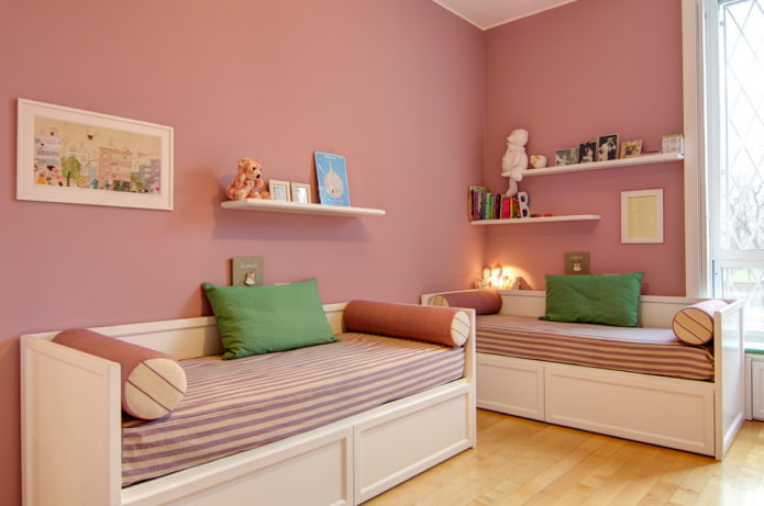 arredamento rosa per camera da letto per due ragazze