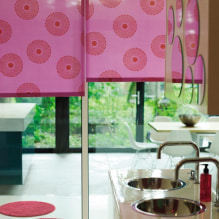 Idee di design per tende rosa per interni-4